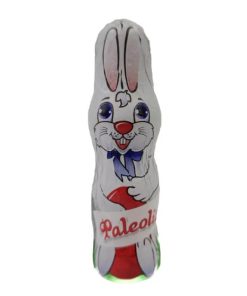 Paleo Hasenfigur aus Kokosnussmilchschokolade mit Süßungsmittel, Erythrit 1×25 g (Weiß)